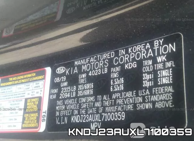 KNDJ23AUXL7100359 фото 10