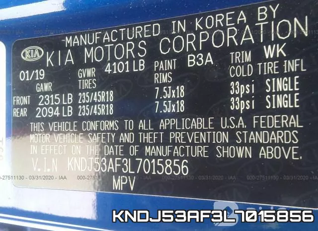 KNDJ53AF3L7015856 фото 10