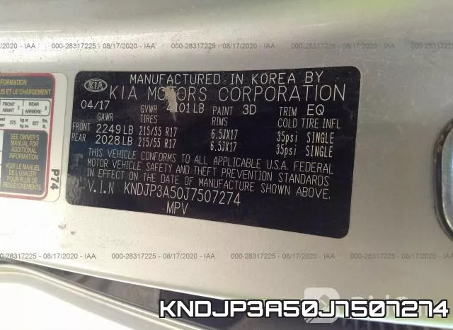 KNDJP3A50J7507274 фото 10