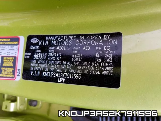 KNDJP3A52K7911596 фото 2