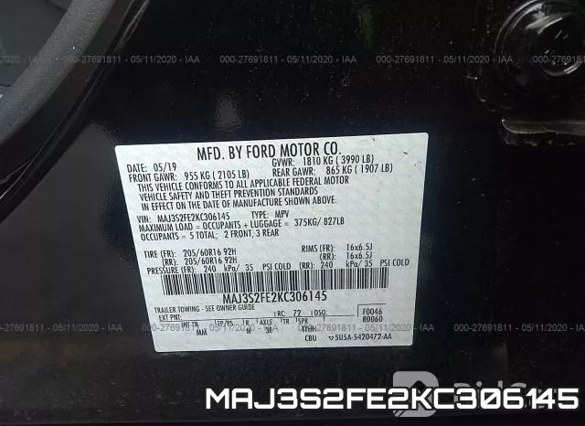 MAJ3S2FE2KC306145 фото 10
