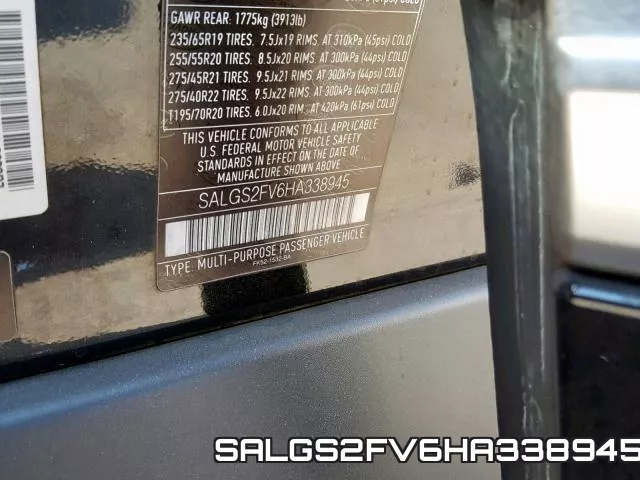 SALGS2FV6HA338945 фото 2