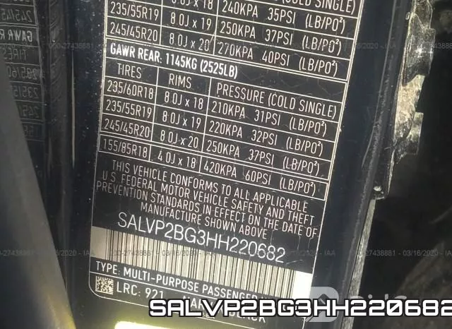SALVP2BG3HH220682 фото 10