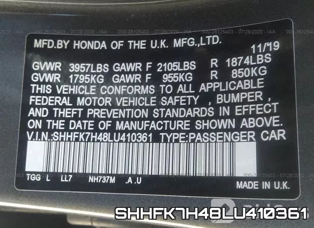 SHHFK7H48LU410361 фото 10