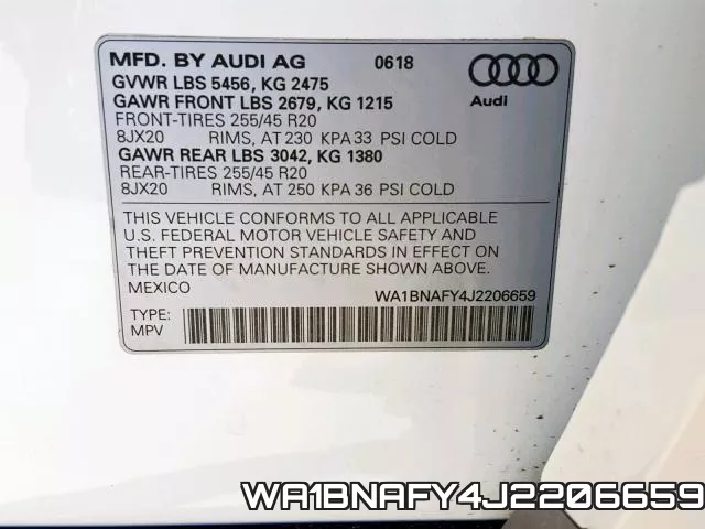 WA1BNAFY4J2206659 фото 2