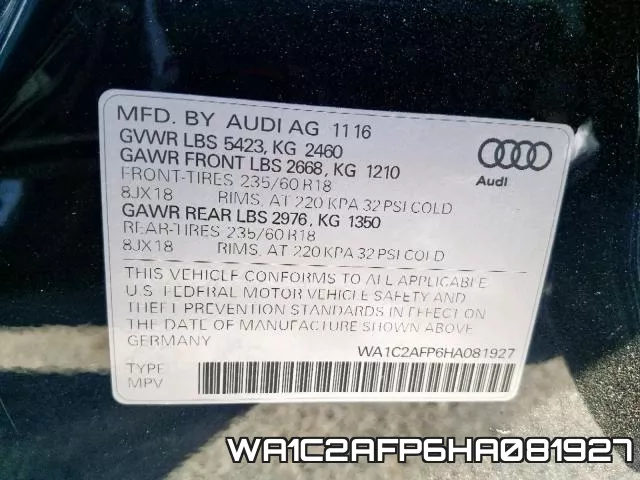 WA1C2AFP6HA081927 фото 2