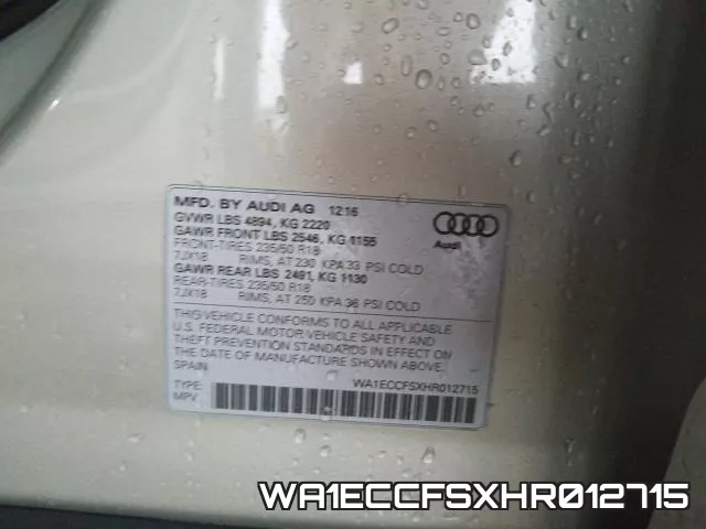 WA1ECCFSXHR012715 фото 2