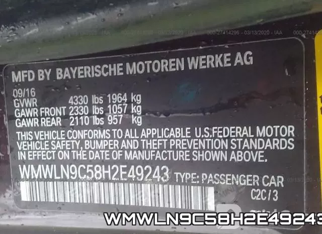 WMWLN9C58H2E49243 фото 10