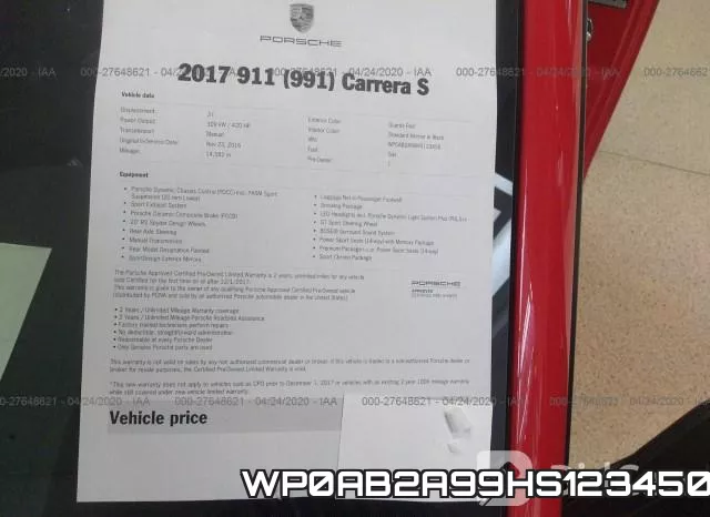WP0AB2A99HS123450 фото 7