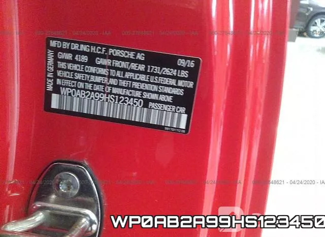 WP0AB2A99HS123450 фото 10