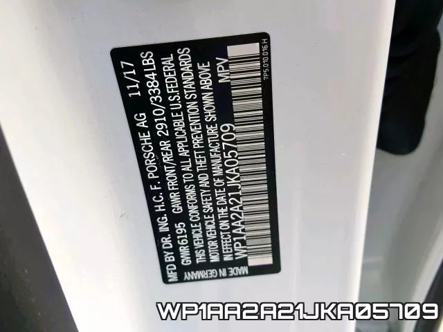 WP1AA2A21JKA05709 фото 2
