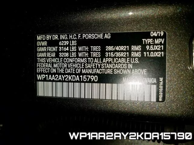 WP1AA2AY2KDA15790 фото 2