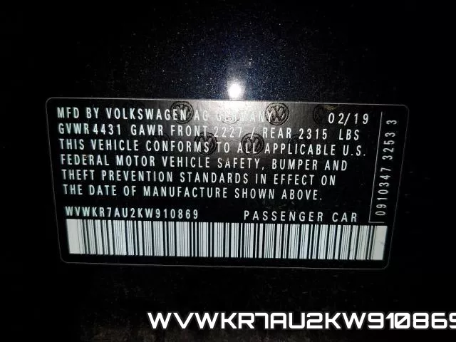 WVWKR7AU2KW910869 фото 2
