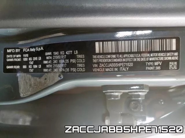 ZACCJABB5HPE71520 фото 2