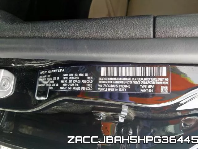 ZACCJBAH5HPG36445 фото 2