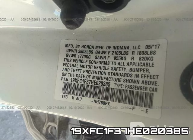 19XFC1F37HE020385 фото 10
