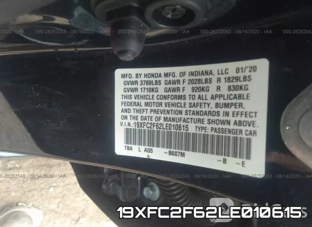 19XFC2F62LE010615 фото 10