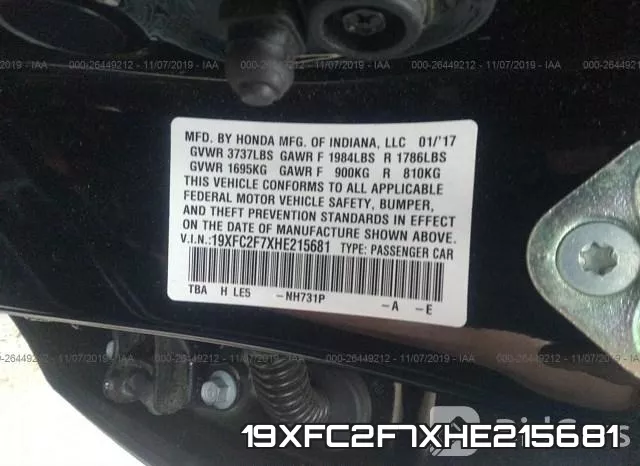 19XFC2F7XHE215681 фото 10