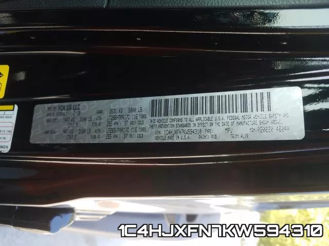 1C4HJXFN7KW594310 фото 2