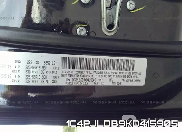1C4PJLDB9KD415905 фото 10