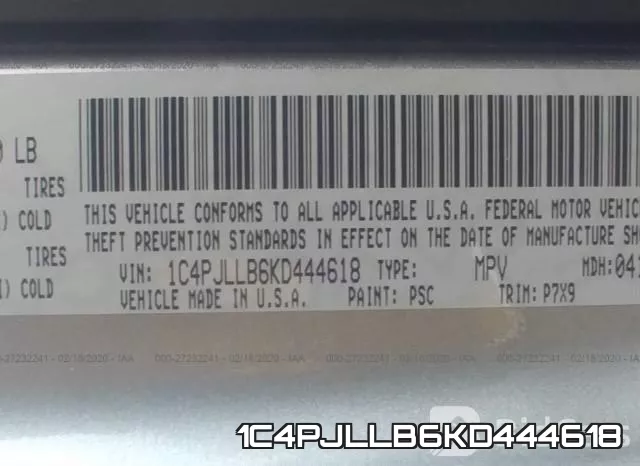 1C4PJLLB6KD444618 фото 10