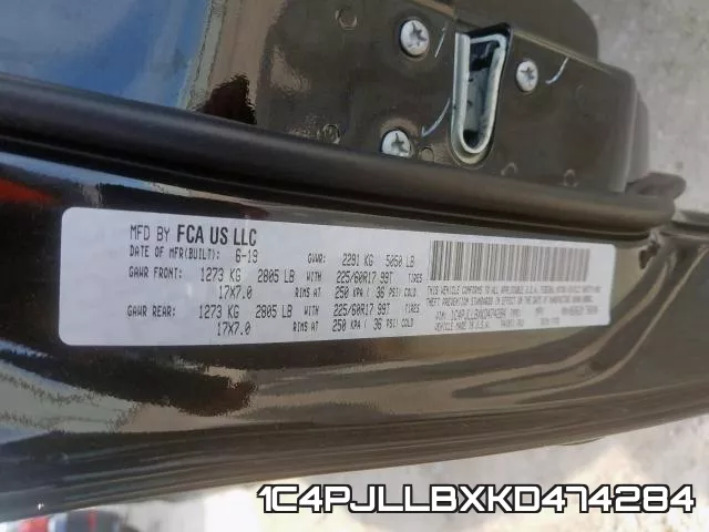 1C4PJLLBXKD474284 фото 2