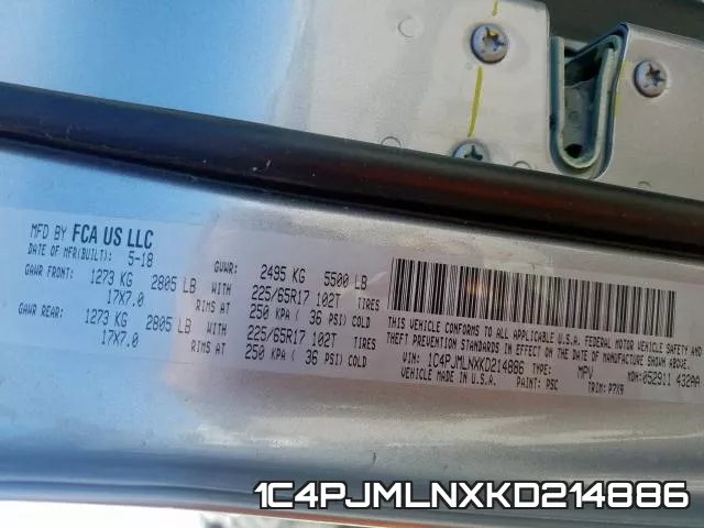 1C4PJMLNXKD214886 фото 2