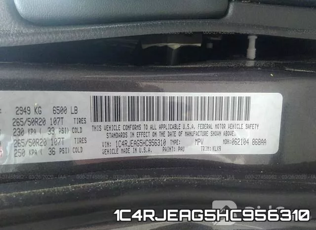 1C4RJEAG5HC956310 фото 10