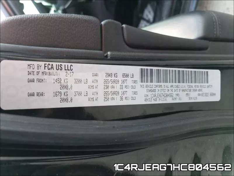 1C4RJEAG7HC804562 фото 2