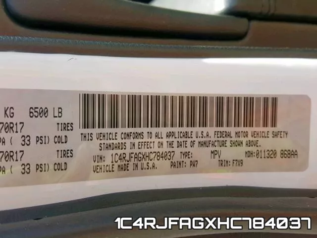 1C4RJFAGXHC784037 фото 2
