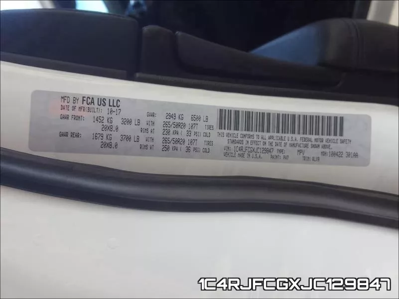 1C4RJFCGXJC129847 фото 2