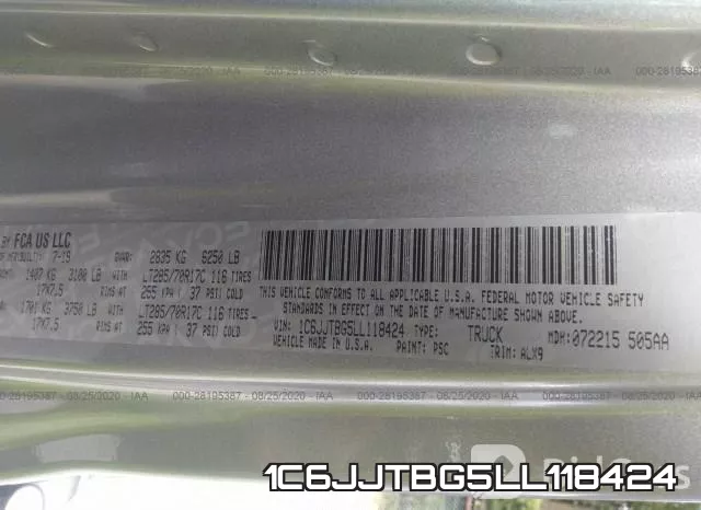 1C6JJTBG5LL118424 фото 10