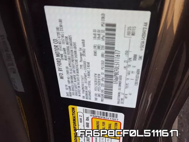 1FA6P8CF0L5111617 фото 2