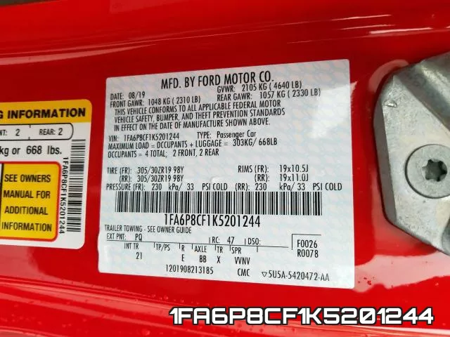 1FA6P8CF1K5201244 фото 2