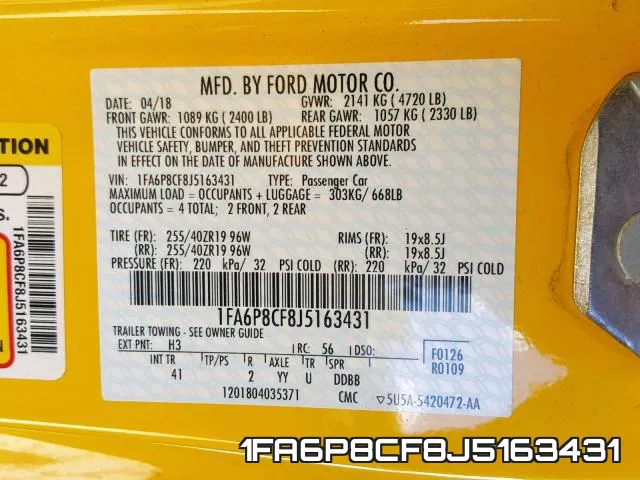 1FA6P8CF8J5163431 фото 2