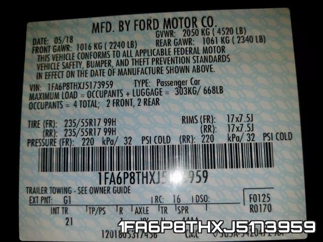 1FA6P8THXJ5173959 фото 2