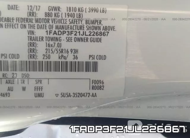 1FADP3F21JL226867 фото 10