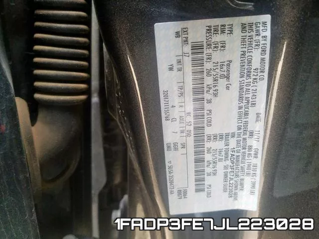 1FADP3FE7JL223028 фото 2