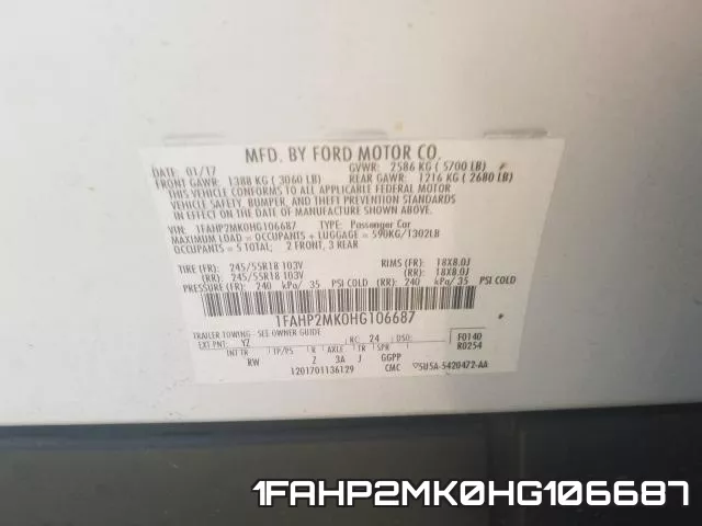 1FAHP2MK0HG106687 фото 2