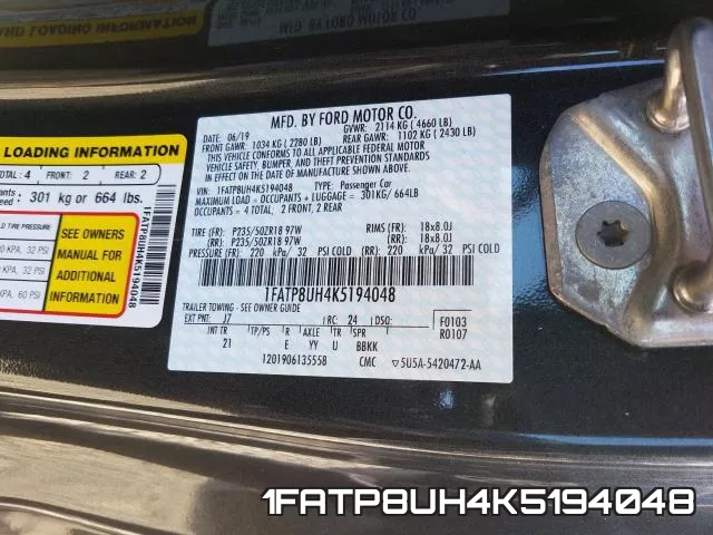 1FATP8UH4K5194048 фото 2