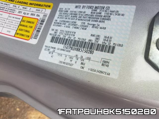 1FATP8UH8K5150280 фото 2