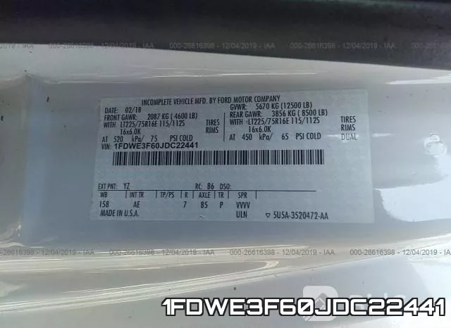 1FDWE3F60JDC22441 фото 10