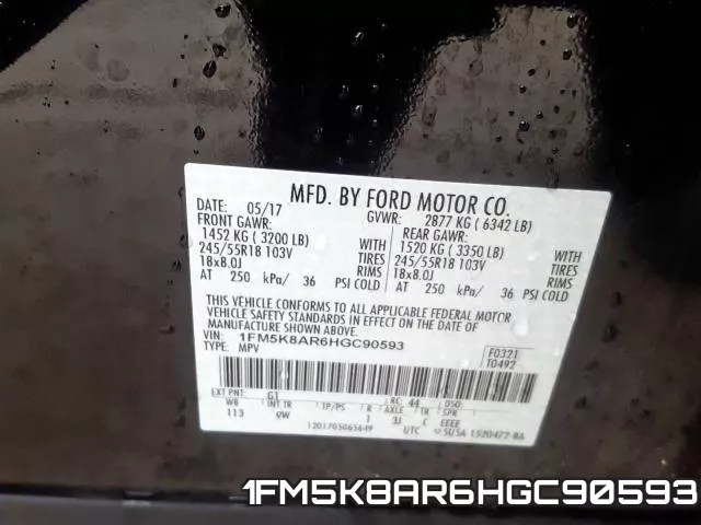 1FM5K8AR6HGC90593 фото 2
