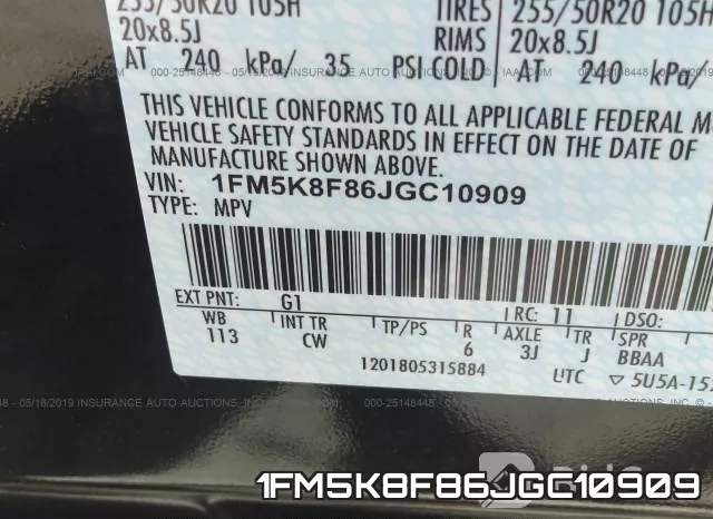 1FM5K8F86JGC10909 фото 10