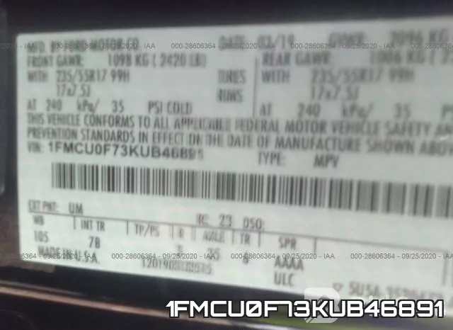 1FMCU0F73KUB46891 фото 10