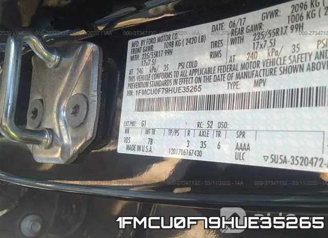 1FMCU0F79HUE35265 фото 10