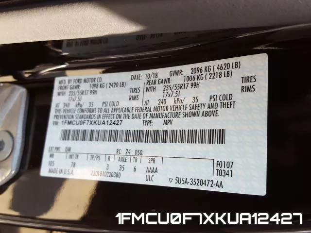1FMCU0F7XKUA12427 фото 2