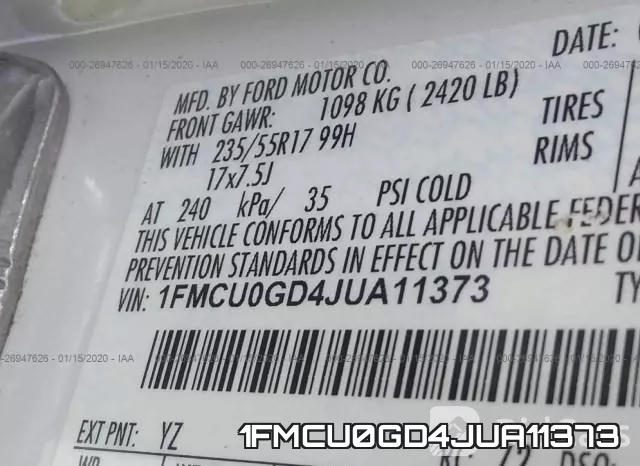 1FMCU0GD4JUA11373 фото 10