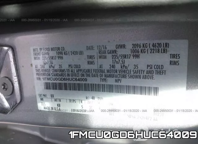 1FMCU0GD6HUC64009 фото 10