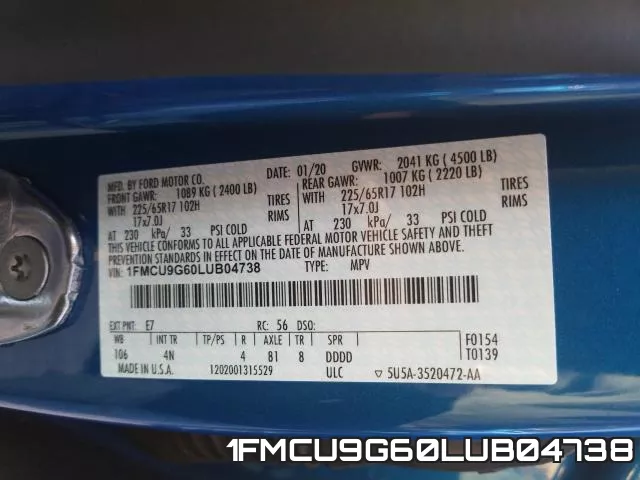 1FMCU9G60LUB04738 фото 2